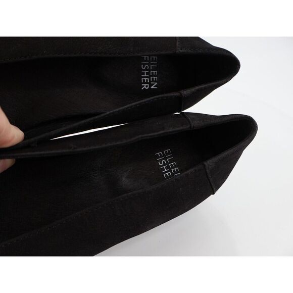 Eileen Fisher Women Una Hidden Wedge Ballet Flats Size 6.5 Black Suede Round Toe - Picture 5 of 8